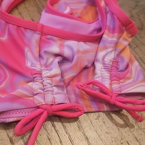 Pink Swirl Kids Bikini Swim Set Size 10 - Picture 6 of 7